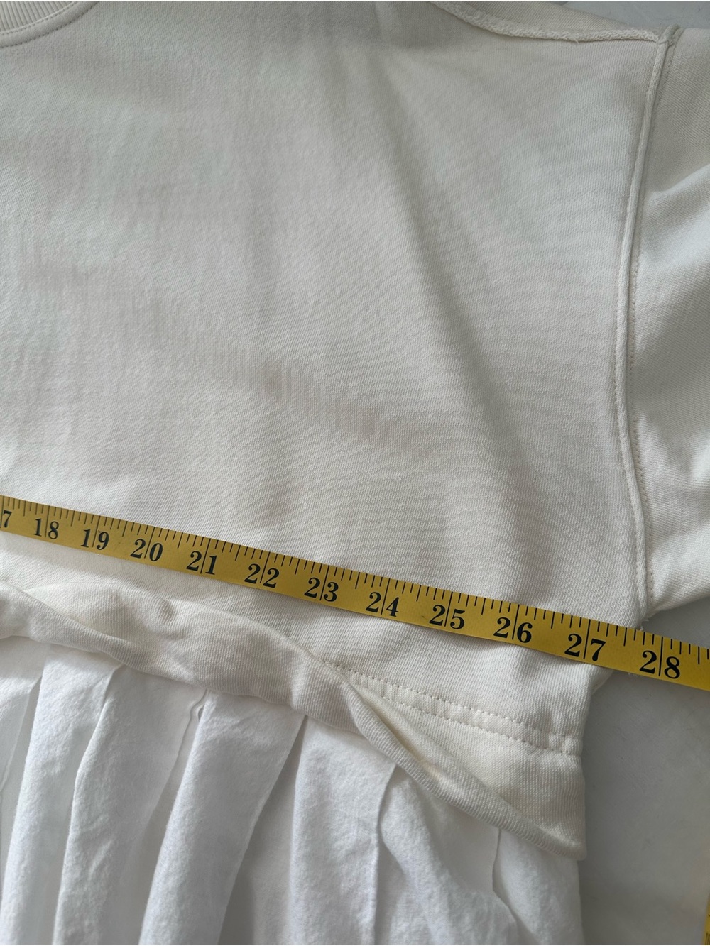 Free People Cream Sweatshirt Tunic with White Peplum, size large - Picture 9 of 17